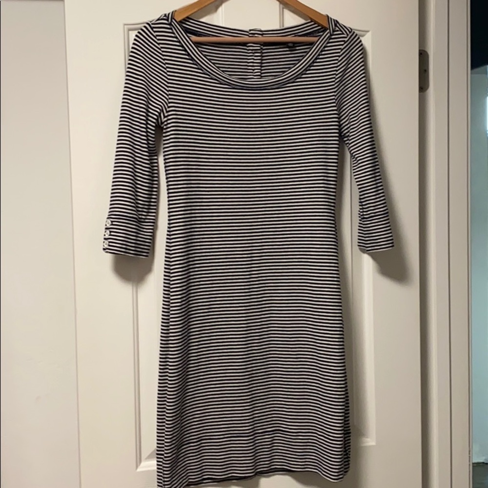 Navy & White striped dress